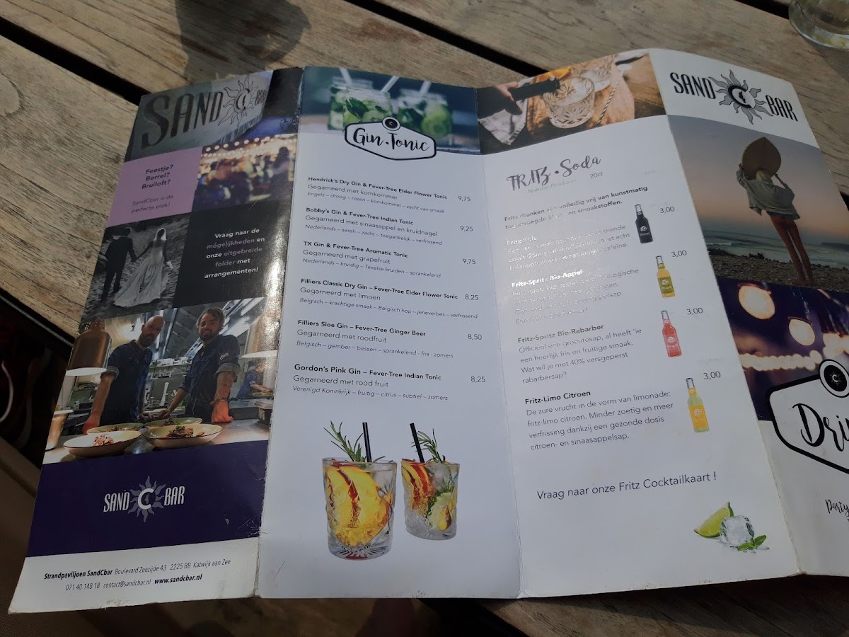 Menu Strandpaviljoen Sandcbar-2